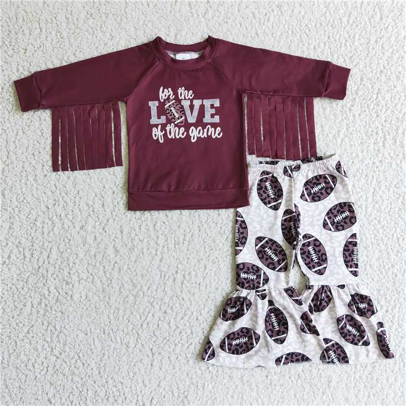 GLP0288Love of the game tassels shirt football pants girls clothes