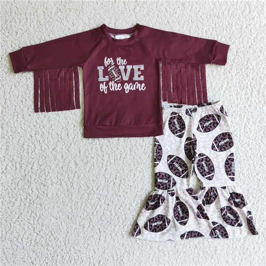 GLP0288Love of the game tassels shirt football pants girls clothes