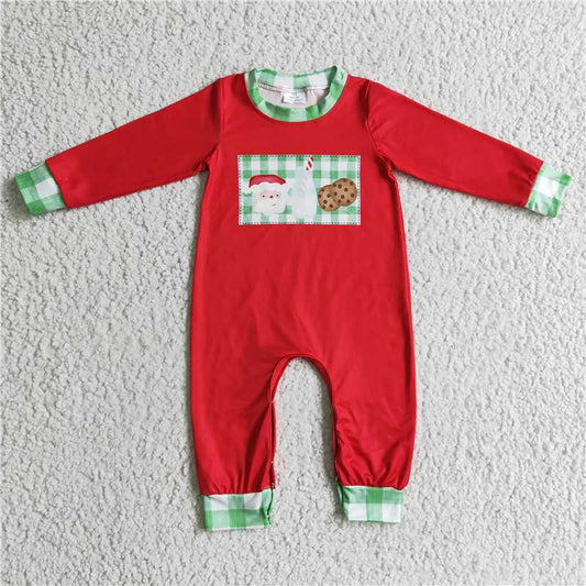 RTS LR0189 Boys Santa Milk Cookies Long Sleeve Onesie
