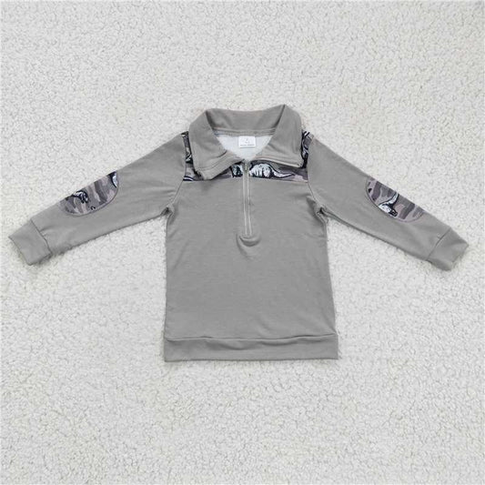 BT0106  Baby Boys Dinosaur Grey pullovers Tops