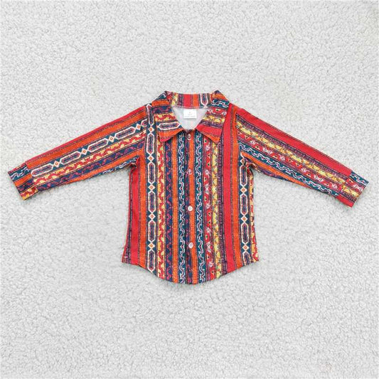 BT0131   Baby kids western Long Sleeve button up shirts