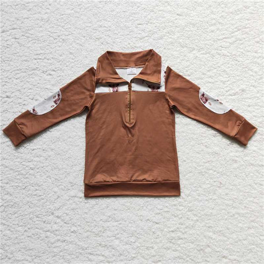 BT0104 Baby boys western Brown Cow pullovers