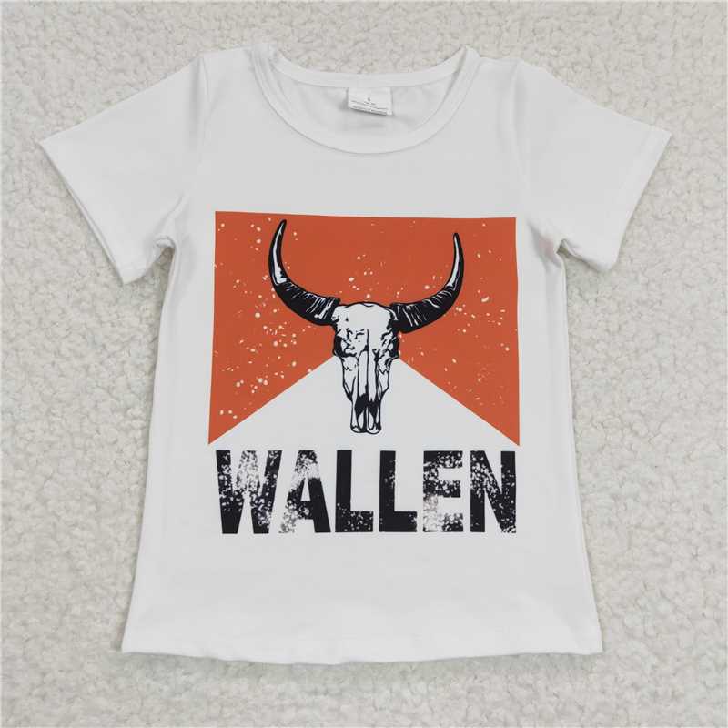 GT0146  Baby Girls Western Cows Short Sleeve Tee Shirts Tops