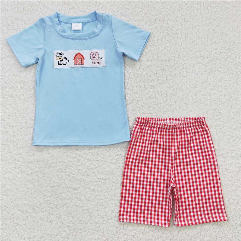 BSSO0181 Baby Boys Farm Summer Shorts Sets