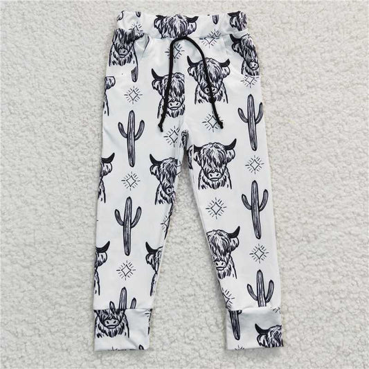 P0089  Baby Boys Western White Cow Pants