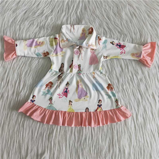6 A24-29 Girls knee length princess gown