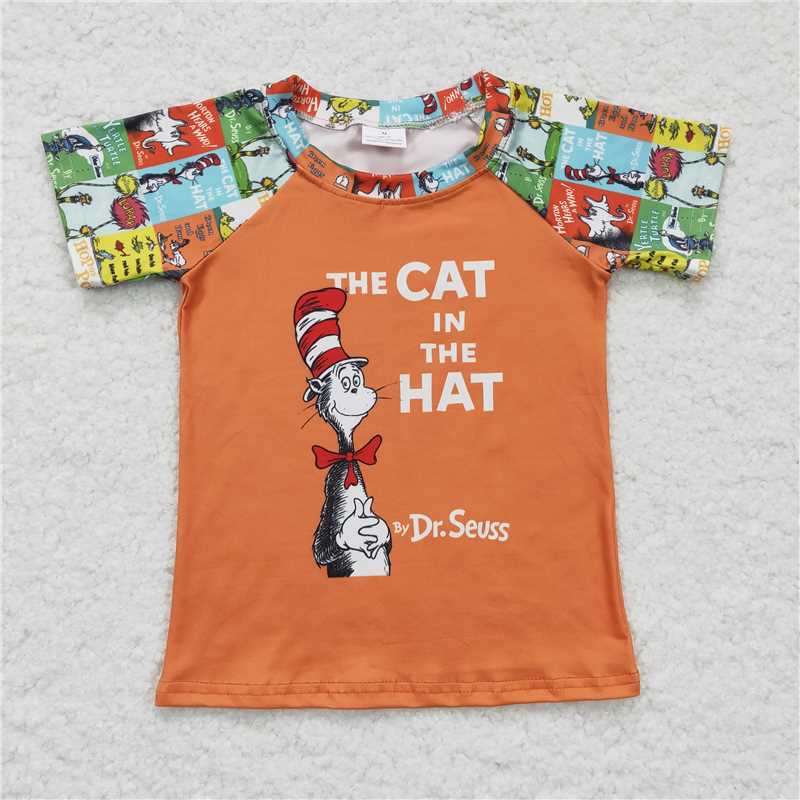 A2-11 Short sleeve cat raglan boy shirt