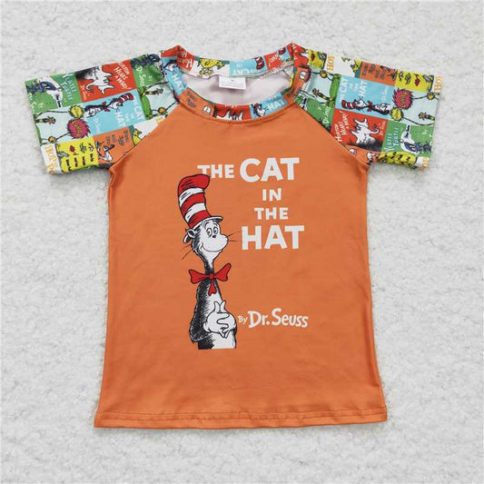 A2-11 Short sleeve cat raglan boy shirt