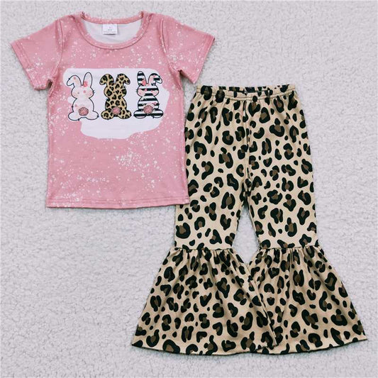 B17-12 Pink three rabbit pants sets