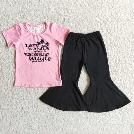 B8-15 Pink wonderful bell pants sets