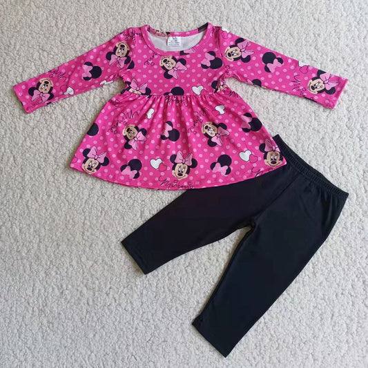 6 B1-1Cute mouse print tunic black leggings girls boutique clothing