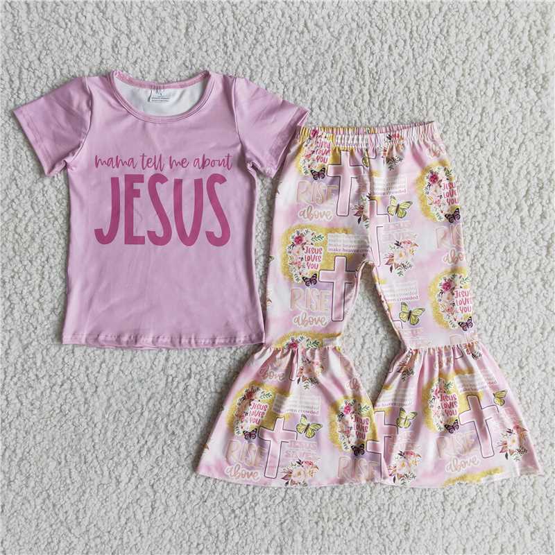 D10-4 Easter mama tell me about jesus pink bell sets