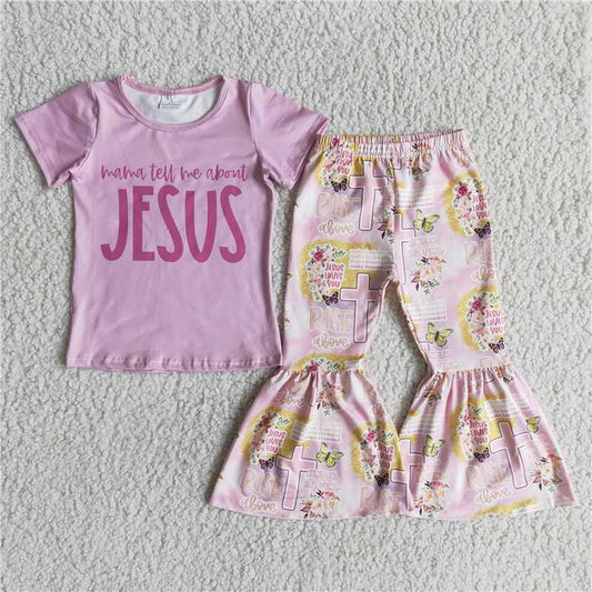 D10-4 Easter mama tell me about jesus pink bell sets