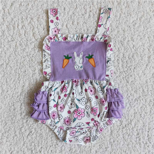 E8-14  Baby girls Easter rabbit bunny romper bubbles