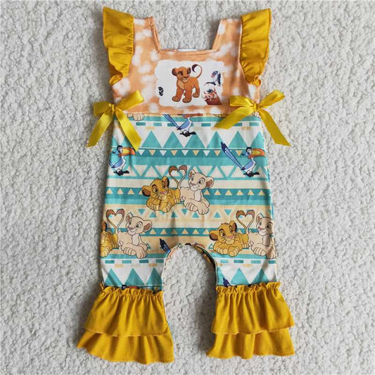 B15-10  Baby Girls animal lion Cartoon romper