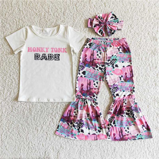 C5-30 BABE short-sleeved red truck flared pants