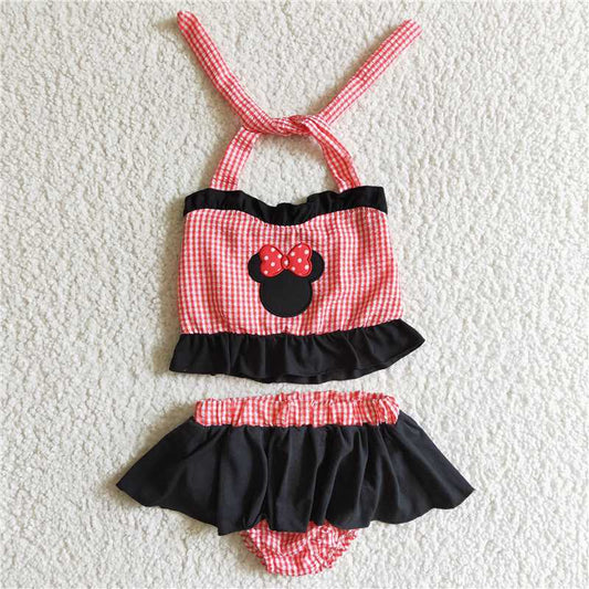 S0008   Baby Girls summer cartoon halter 2pcs swimsuits