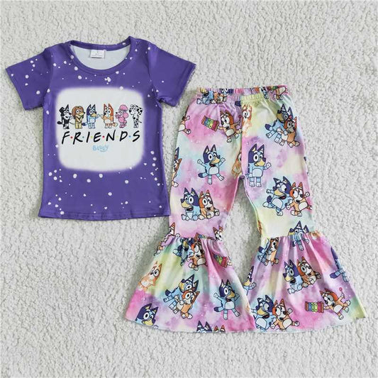 GSPO0059 Girls BLUEY short-sleeved trousers suit