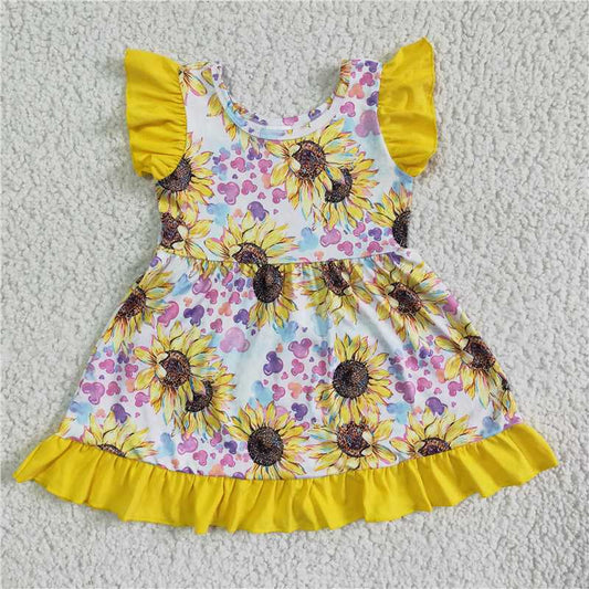 GSD0071 Girls Mickey Sunflower Flying Sleeve Skirt