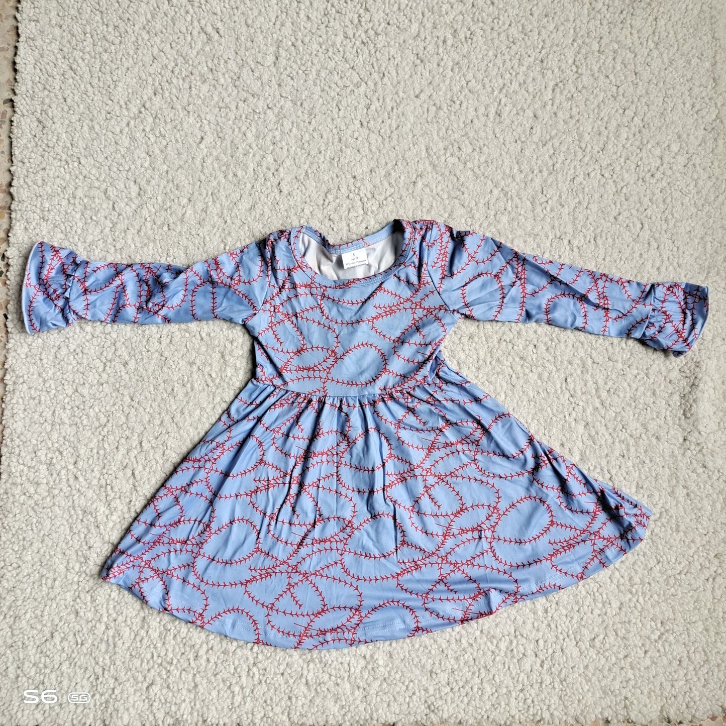 10.2 RTS NO MOQ（In stock）G4-12-5* Baby Girls Winter Dress Red branches purple long-sleeved dress