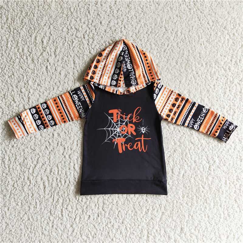 BT0067 Boys Trick OR Treat hooded long-sleeved top
