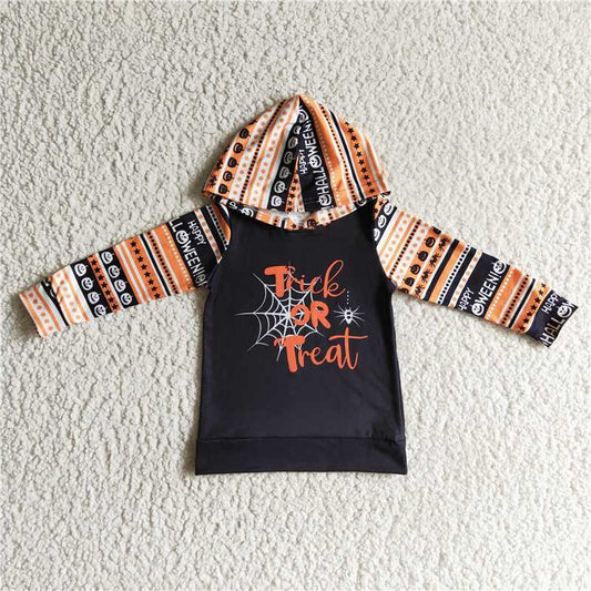 BT0067 Boys Trick OR Treat hooded long-sleeved top
