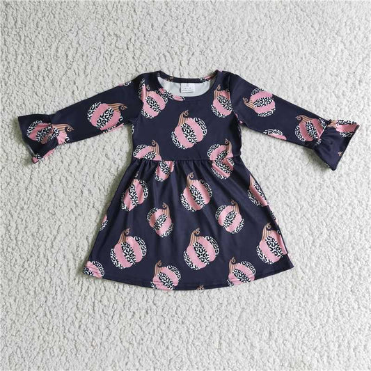 GLD0113  Baby Girls Pink Pumpkin Knee Length Dresses