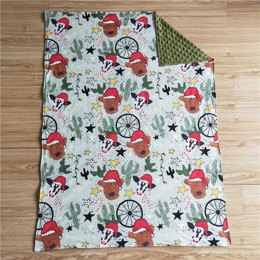 BL0030  Baby Kids Cow Christmas blankets