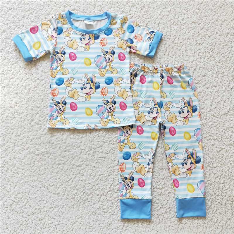 BSPO0048 Baby Boys Eggs Easter Cartoon pajamas Pants sets