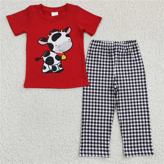BSPO0057 Baby Boys Red Cow Pants sets