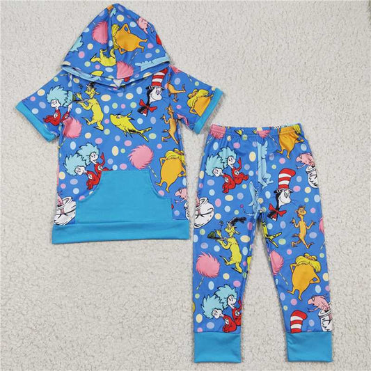 BSPO0068 Baby Boys Elephants Hoodie Tops Pants clothes sets
