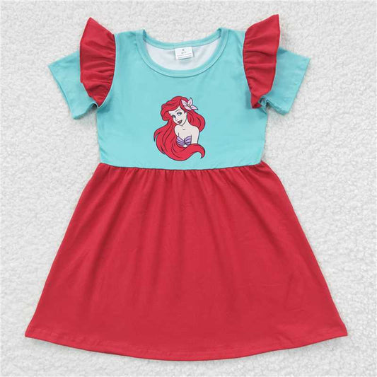 GSD0250 Solid short sleeves princess baby girls dresses