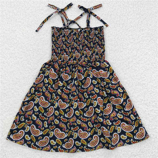 GSD0368 Vintage Pattern Black Elastic Dress