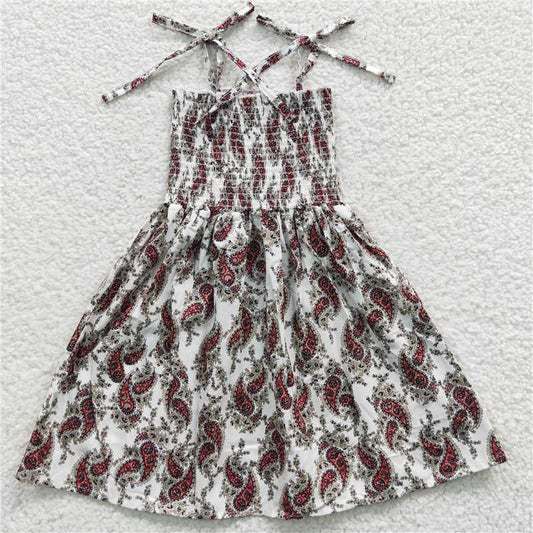 GSD0367 Vintage Pattern Beige Elastic Dress