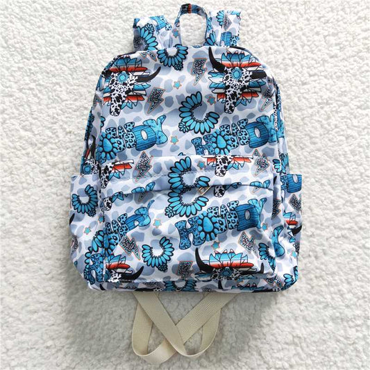 BA0076  Baby Kids Children Howdy Turquoise Western Back Bags