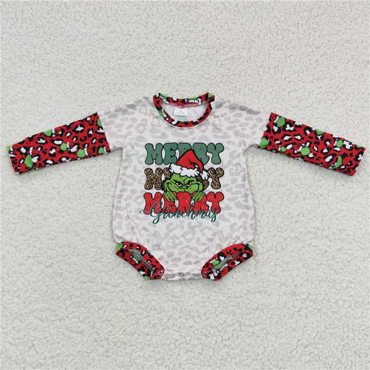 12.3 RTS NO MOQ （In stock）LR0279 Baby Girls Christmas Frog Rompers