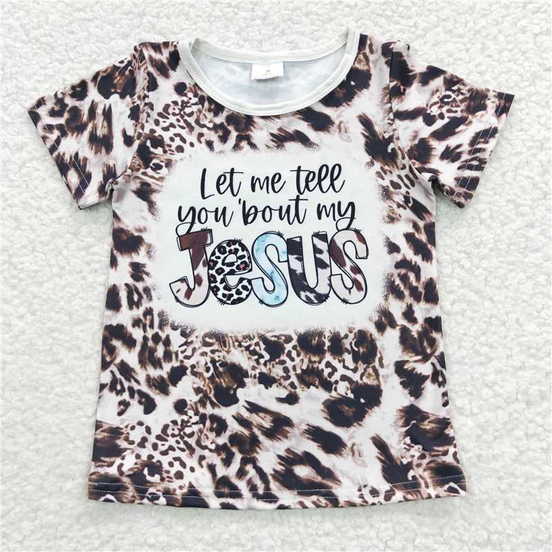 GT0196  Baby Girls Tell you about Jesus Short Sleeve Shirts Tops