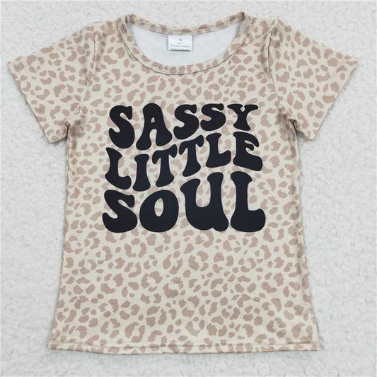 GT0184  RTS NO MOQ Baby Girls Summer Tops Mama's Sweer Girl Leopard Short Sleeve T-shirt