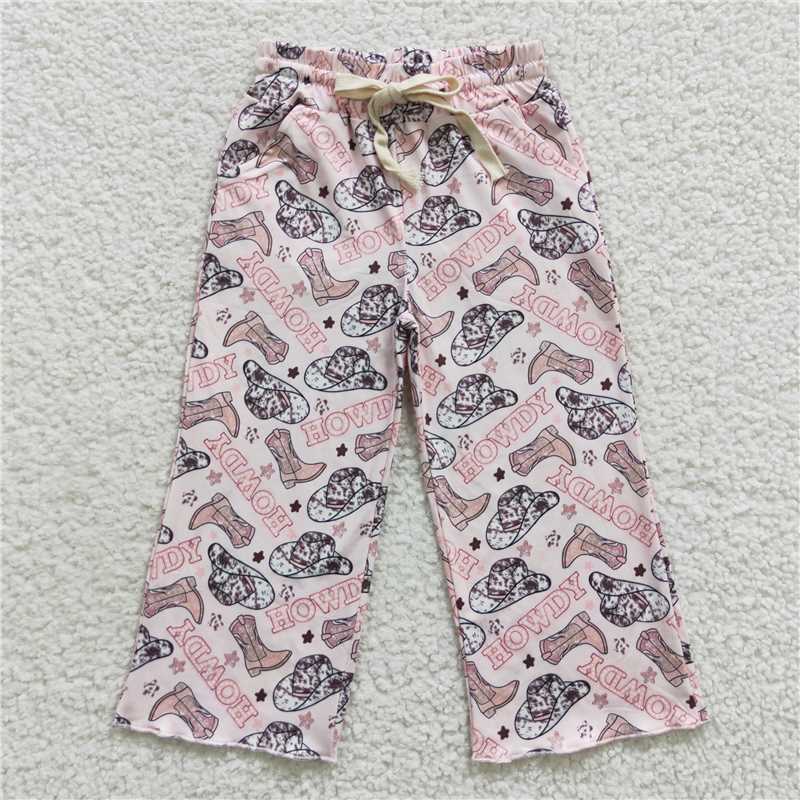 P0136  Baby Girls Western Elastic Bottom Pants