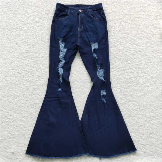 P0118  Adult Women Bell Bottom Denim Jeans Pants Trousers