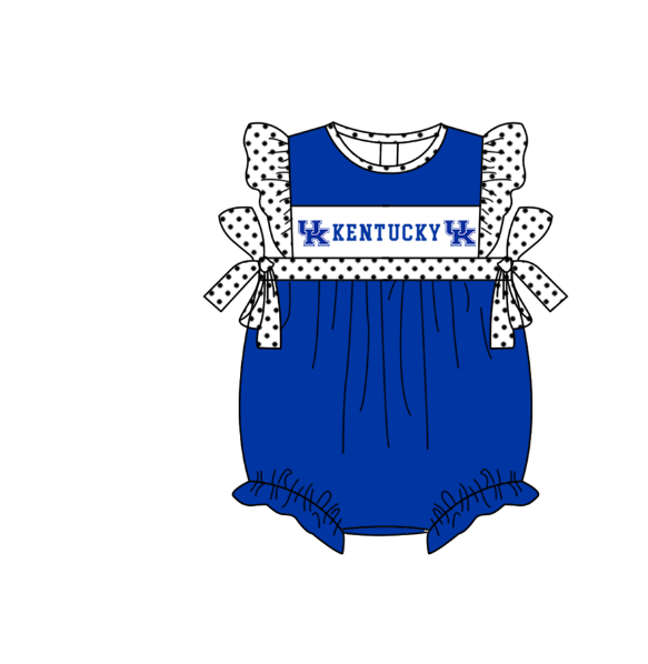 CUSTOM MOQ 5 Sibling Boys Baby Girls Blue Polka Dots Top Shorts Clothes Set Knee Length Dress Rompers