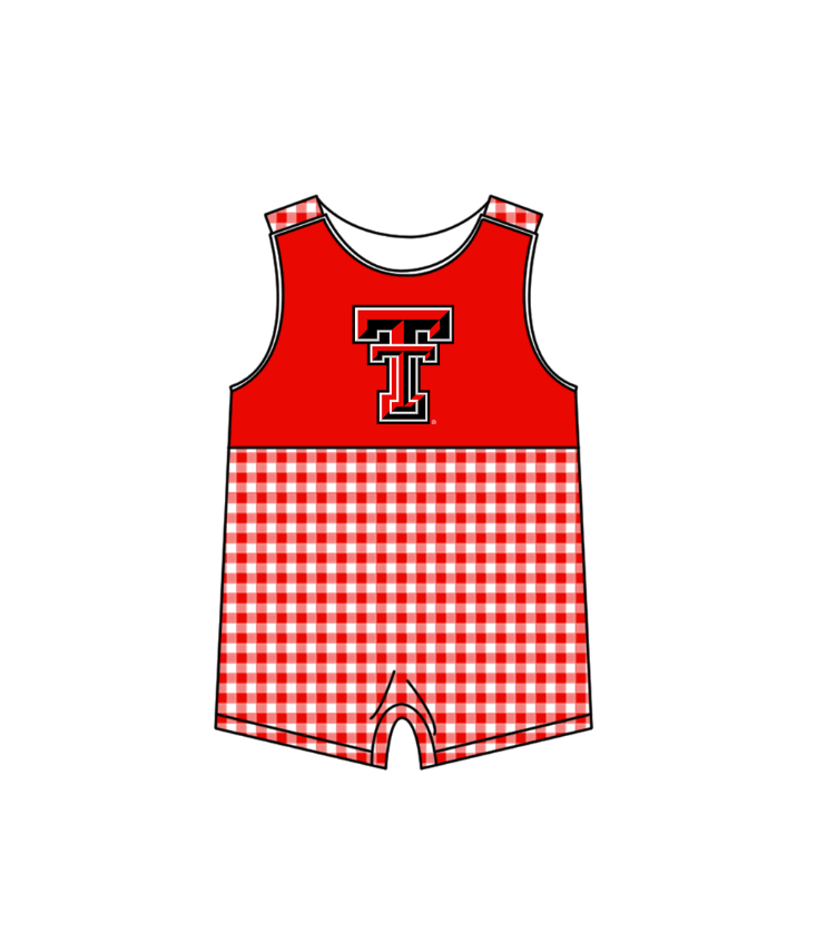 CUSTOM MOQ 5 Sibling Boys Baby Girls Red T Top Shorts Clothes Set Knee Length Dress Rompers