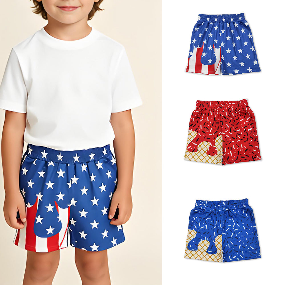 RTS Sibling Short sleeves stars stripe kids boys 4th of july shorts