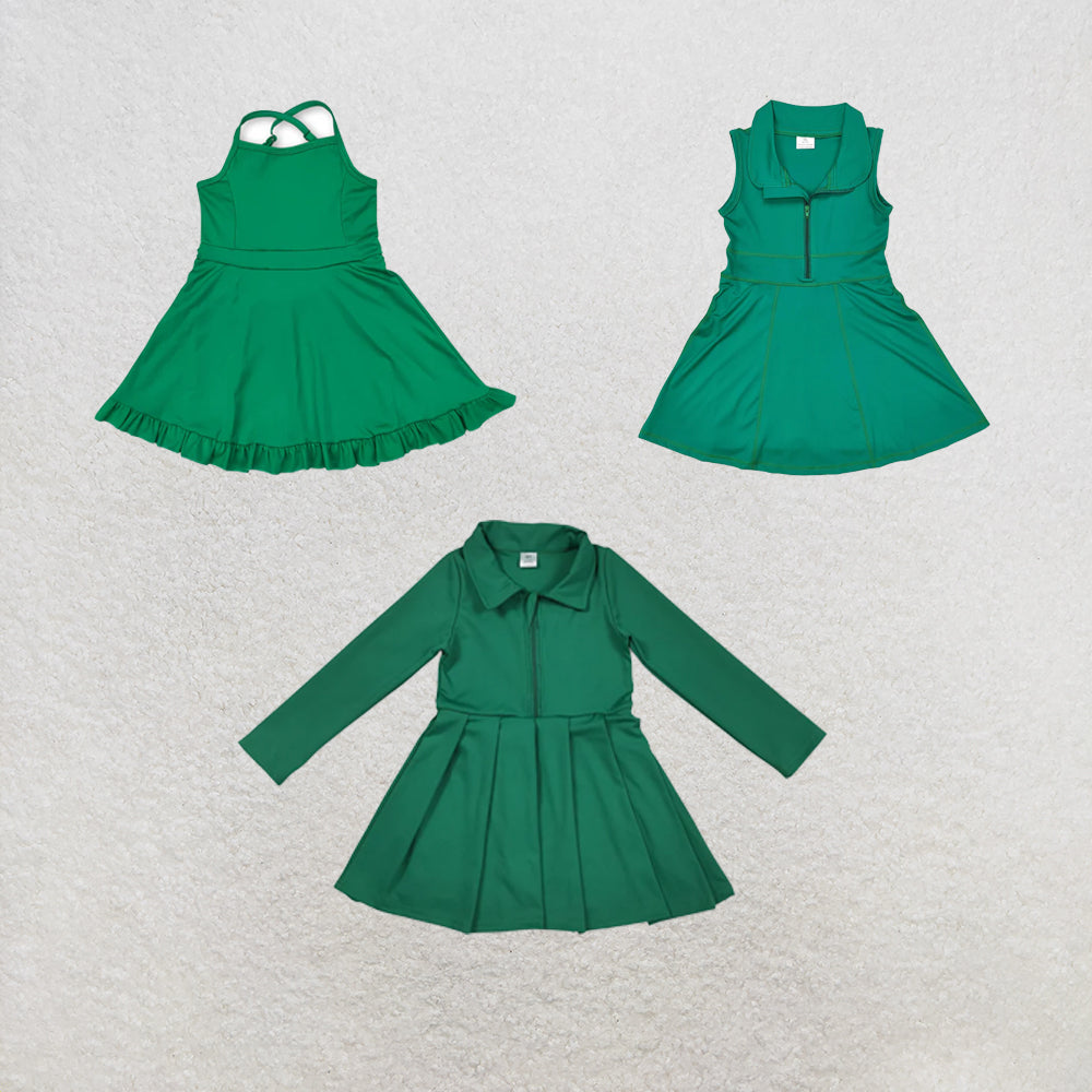 RTS Sibling Sleeveless Green straps ruffle baby girls summer active wear