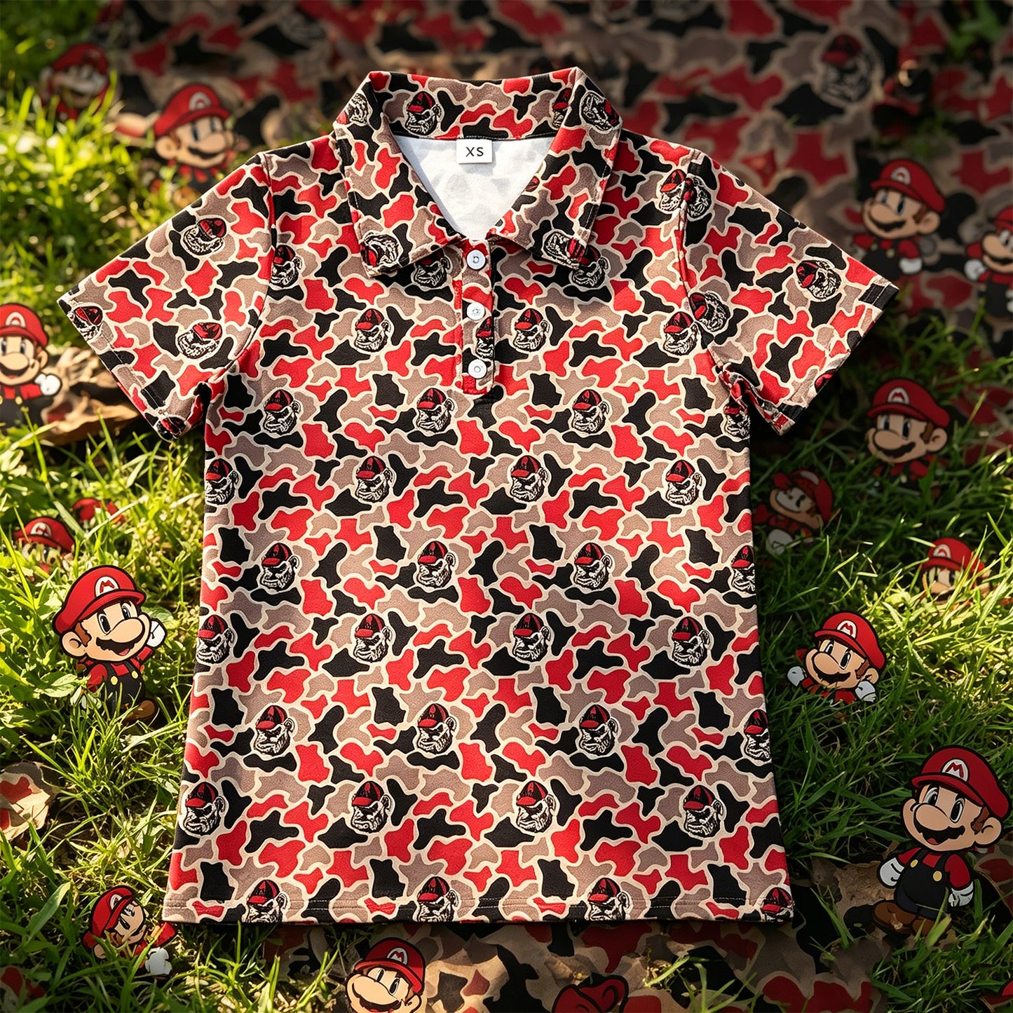 BT1718 RTS NO MOQ （In stock）Short sleeves camo adult men team polo shirt