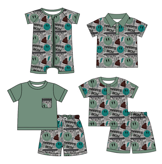 Baby Boys Mama's Boy Pocket Shirts Shorts Pajamas Clothes Sets