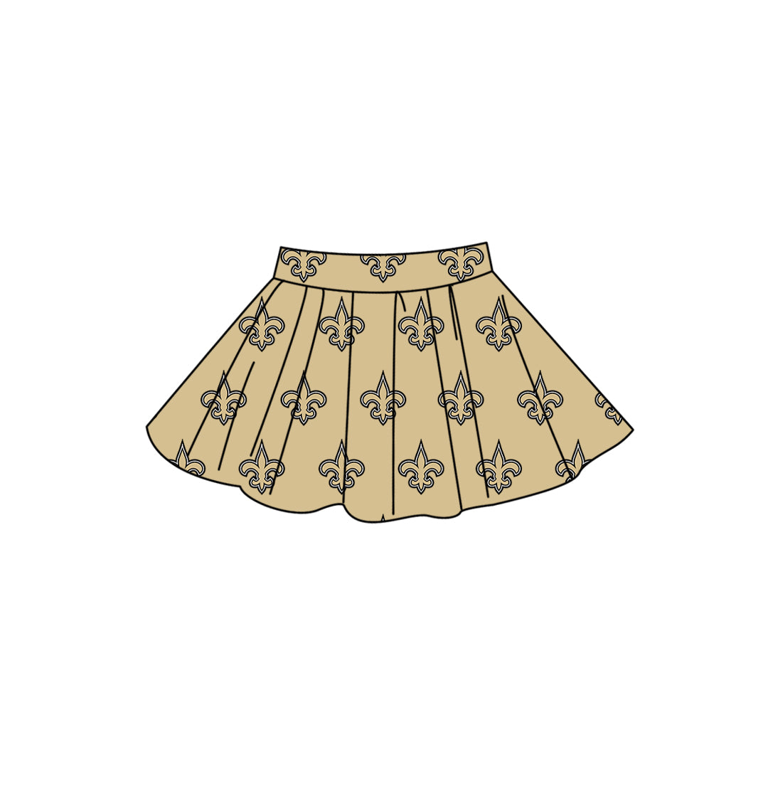 CUSTOM MOQ 5 summer teams Baby Girls Summer Casual Solid Color Summer Team Skirt