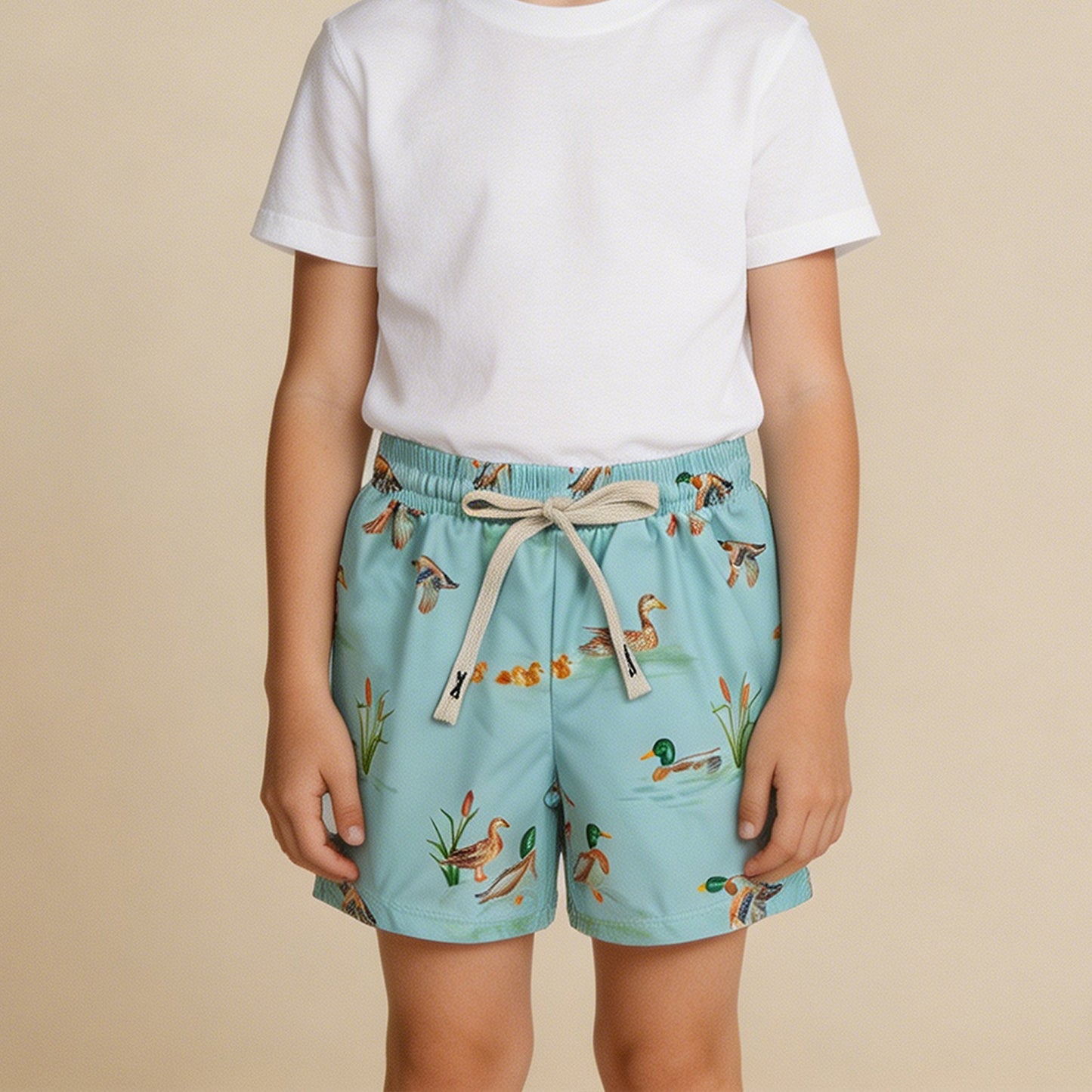 S0266 RTS NO MOQ （In stock ）Duck kids boys summer swim trunks