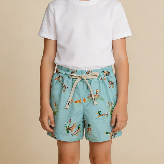 S0266 RTS NO MOQ （In stock ）Duck kids boys summer swim trunks
