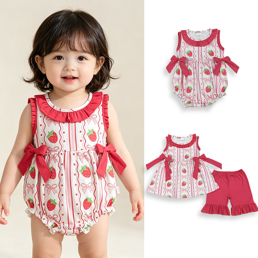 4.13 RTS Sibling Pink best day ever chicken stripe kids girls summer outfits